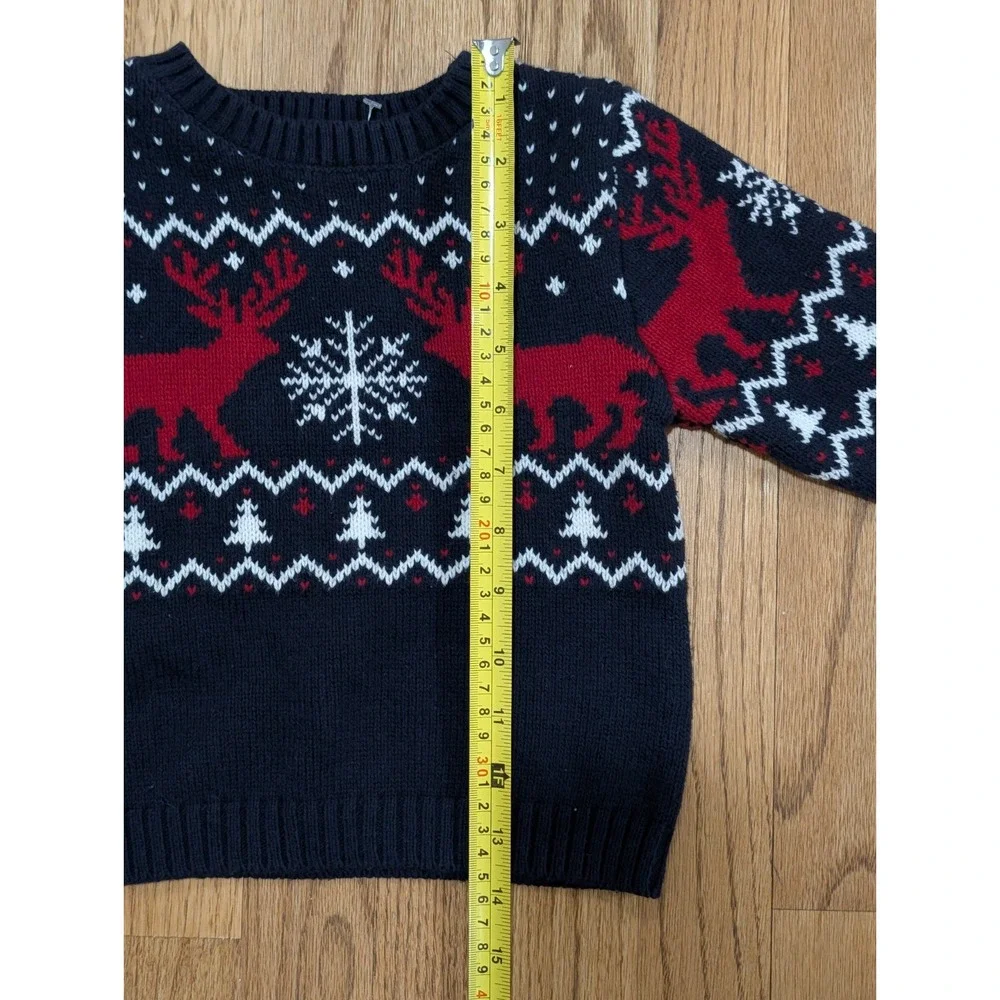 H&M Navy Blue Christmas Sweater with Reindeer, Boys, Toddler, Kids, 2T